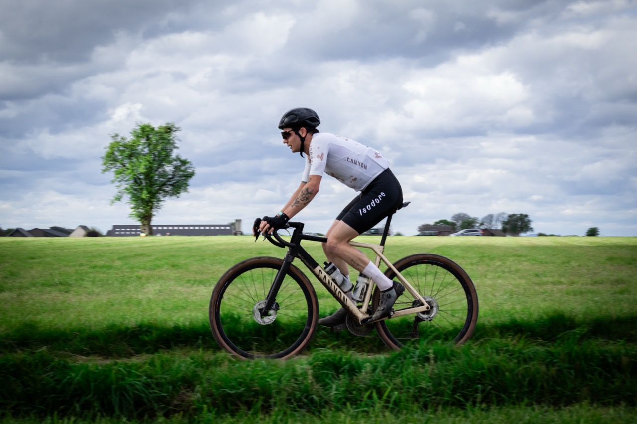 Cyclist on a gravel bike